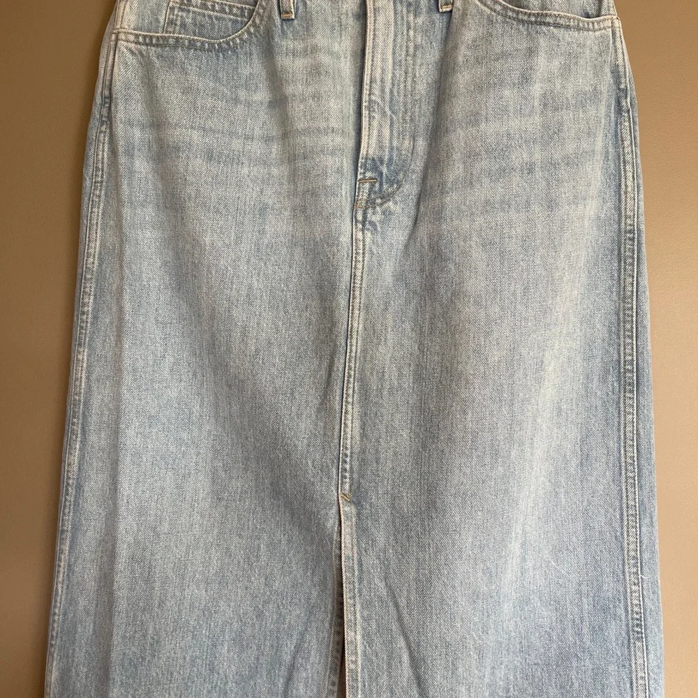 FRAME Le Italien Maxi‎ Skirt Denim Jean Skirt Size 29 Turin Wash Blue Chic Sexy